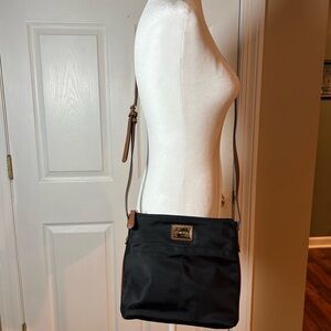 Calvin Klein Black Nylon Small Crossbody Bag Purse Front and Back Pockets